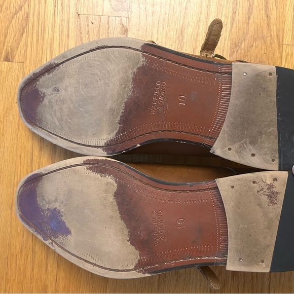 WARFIELD & GRAND Men's Brown Cap Double Monk Strap Leather Loafers - Picture 5 of 8